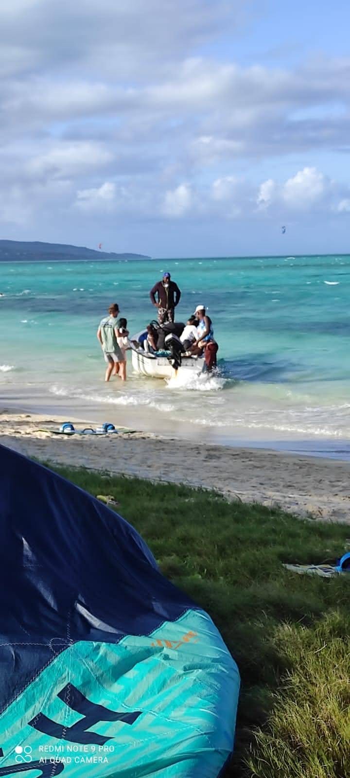 arrivée ile aux chats kitesurfrodrigues